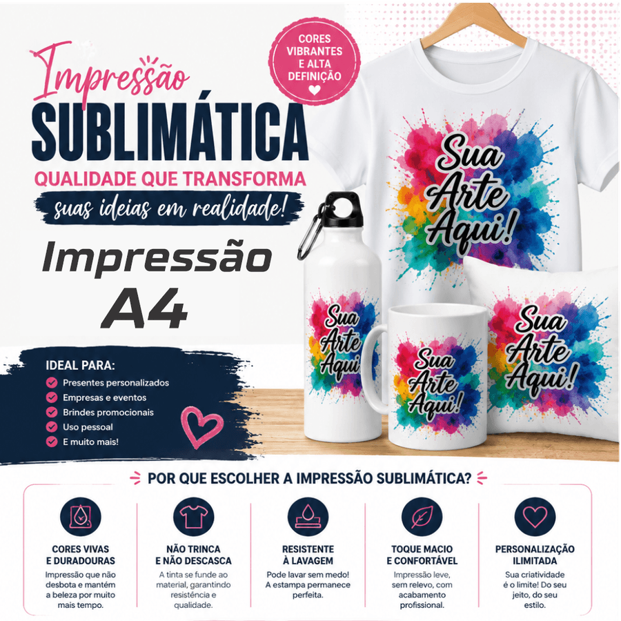 IMPRESSÃO SUBLIMATICA TAMANHO A4